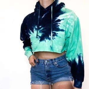 ⚡️Tie Dye Cropped Hoodie⚡️